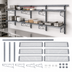 Thumbnail image #3 for Quantum Store Grid Medium-Duty Wall-Mount Starter Kit with 6 Shelves, Gray Epoxy