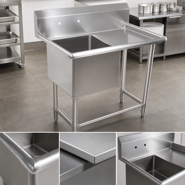 Product image #3 for John Boos Pro-Bowl 1-Compartment Stainless Steel Sink with Right Drainboard