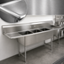Thumbnail image #3 for 3-Compartment Floor Model Stainless Steel Sink with Dual 24-Inch Drainboards, 18 x 18-Inch Bowls