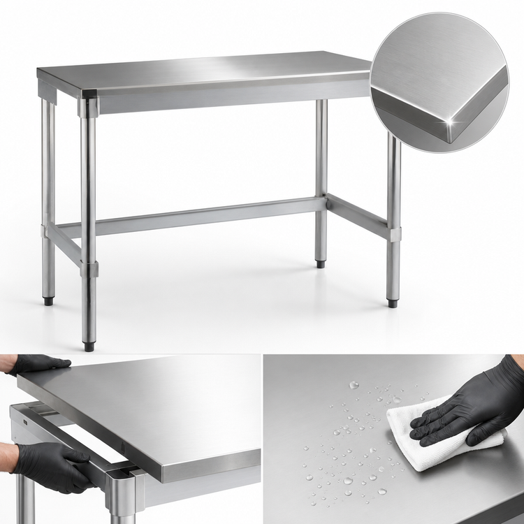 Product image #3 for New Age 72 Inch x 30 Inch Stainless Steel Top Work Table with Open Aluminum Base