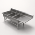 Thumbnail image #3 for John Boos Pro-Bowl 3-Compartment Stainless Steel Bakery Sink with Right-Hand Drainboard
