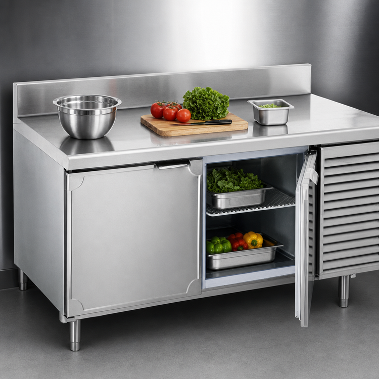 Product image #3 for La Rosa Refrigeration L-20138-32 One-Section Worktop Freezer Base with Splash