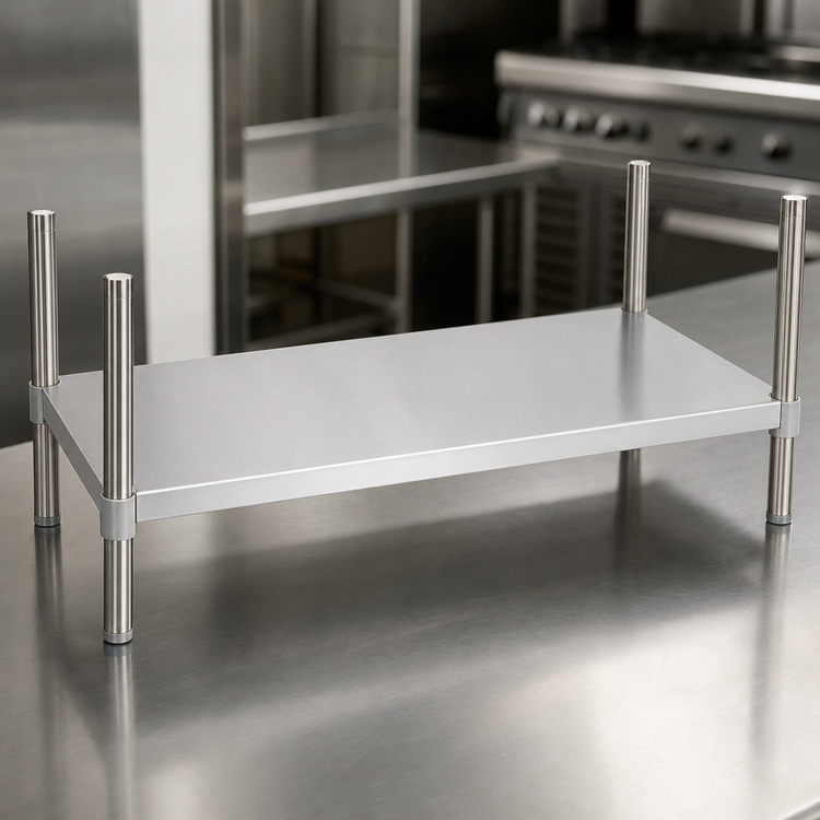 Product image #3 for Advance Tabco 18" x 42" Solid Stainless Steel Shelf with Plastic Split Sleeves