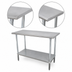Thumbnail image #3 for Advance Tabco Special Value Series 72 Inch x 18 Inch Flat Top Stainless Steel Economy Work Table with Adjustable Undershelf