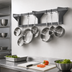 Thumbnail image #3 for Eagle Group 48-Inch Wall-Mounted Stainless Steel Pot Rack with 8 Double-Pronged Hooks