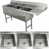 Thumbnail image #3 for Advance Tabco FC-3-2424-18R 3-Compartment Fabricated Sink with 18-Inch Right Drainboard