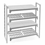 Thumbnail image #4 for Cambro Camshelving® Premium CPSK2448VS4480 4-Shelf Polymer Shelving Kit, 24" x 48", Vented and Solid, Speckled Gray