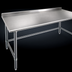 Thumbnail image #3 for Spec-Master 120-Inch Stainless Steel Work Table with Rear Upturn and Galvanized Tubular Base