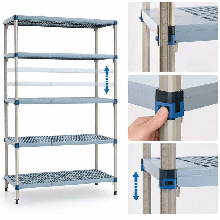 Product image #3 for MetroMax Q 5-Shelf Starter Polymer/Wire Shelving Unit, 30W x 24D x 74H