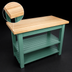 Thumbnail image #4 for John Boos Classic Country 48 x 30-Inch Wood Top Work Table with Open Base and 2 Slatted Undershelves