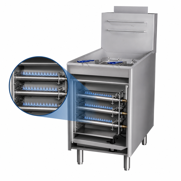 Product image #3 for Serv-Ware SGF-40L 40 lb 3-Tube Liquid Propane Gas Fryer