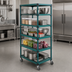 Thumbnail image #3 for QuadPLUS 5-Tier Mobile Starter Wire Shelving Unit, 36 x 18 x 74 Inches, Green Epoxy, 5-Inch Casters