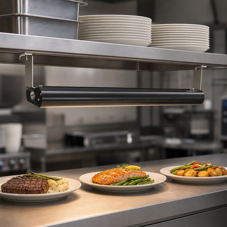 Product image #3 for Vollrath 36-Inch Low Profile Unlighted Heat Strip with Remote Toggle Switch, Black Powder Coat