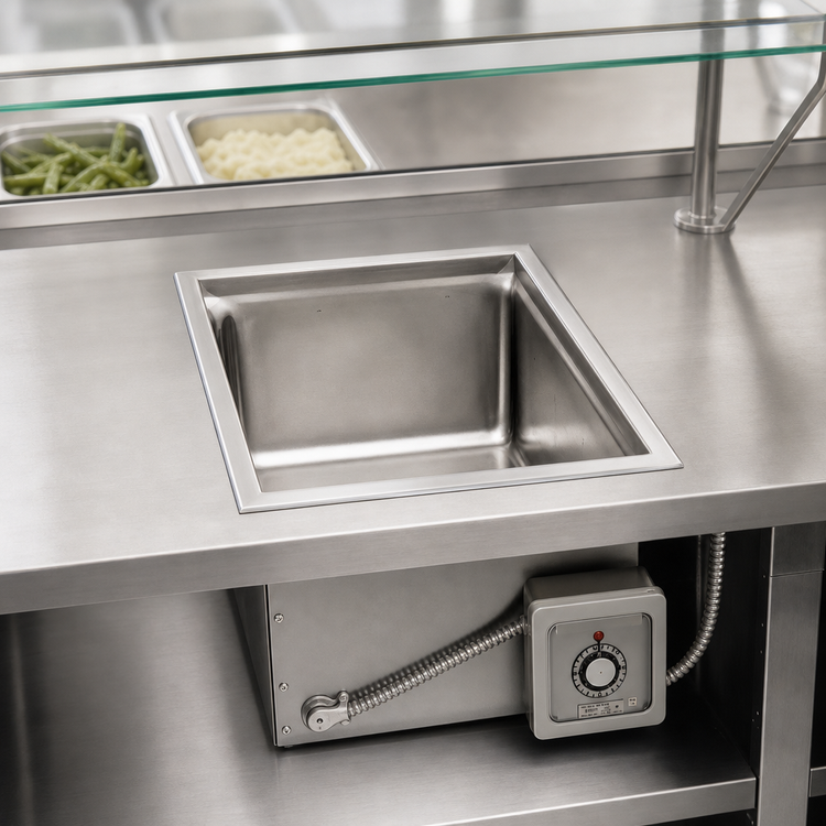 Product image #3 for APW Wyott HFW-1TDS Drop-In Electric Hot Food Well Unit with Drain, 1 Full-Size Pan