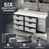 Thumbnail image #3 for Beverage-Air DPD67HC-6 67-Inch Two-Section Deli/Pizza Prep Table with Six Drawers