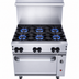 Thumbnail image #4 for Vulcan Endurance 36-Inch 6-Burner Commercial Gas Restaurant Range with Standard Oven, Propane