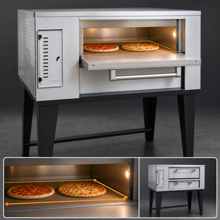 Product image #3 for Marsal SD 236 Slice Series Single Short-Depth Gas Deck Pizza Oven, 24 x 36 Inch Cooking Surface