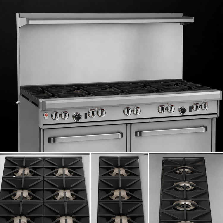 Product image #3 for Southbend Ultimate 60-Inch Gas Restaurant Range with 9 Open Burners, Standard Oven, and Convection Oven