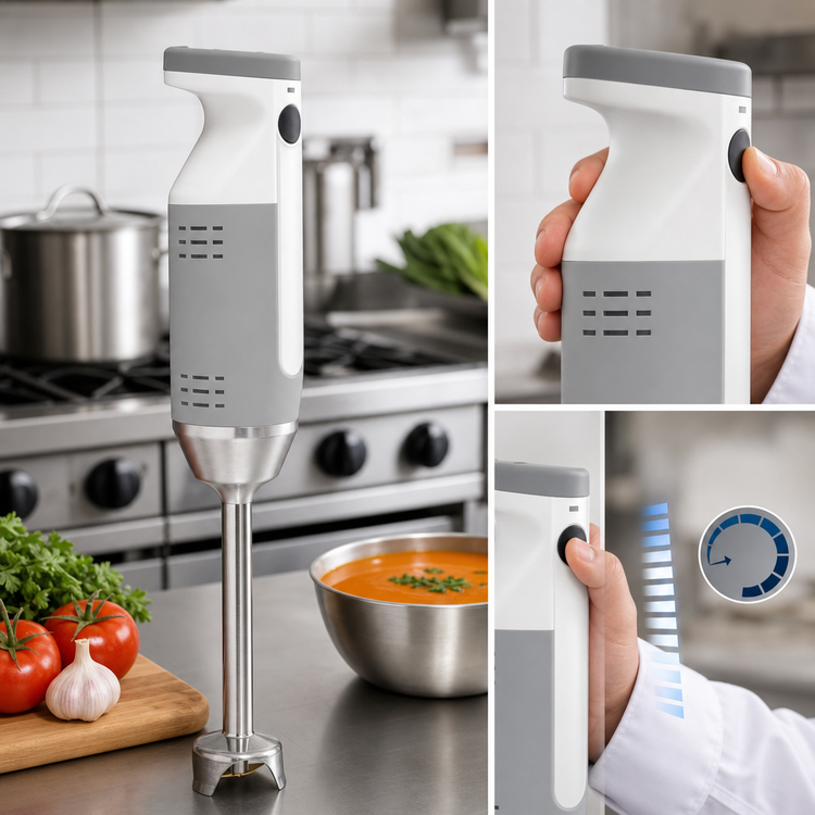 Product image #3 for MiniPro Hand-Held Variable-Speed Immersion Blender with 7-Inch Detachable Shaft, 230V