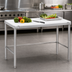 Thumbnail image #3 for 48 Inch x 30 Inch Poly Top Stainless Steel Work Table, 34 Inch High, Open Base