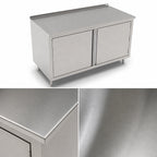 Thumbnail image #3 for John Boos 4CH6R1.5-3060 Enclosed Stainless Steel Work Table, Cabinet Base with Hinged Doors, 60 x 30 Inches, 16-Gauge 300 Series Top