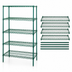 Thumbnail image #3 for Quantum 24 x 24 x 74 Inch 5-Shelf Wire Shelving Starter Kit, Green Epoxy Antimicrobial Finish