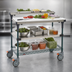 Thumbnail image #3 for Metro PrepMate MultiStation 18 x 36 Prep Cart with Solid Stainless Steel Shelf and MetroSeal 3 Epoxy-Coated Wire Shelf