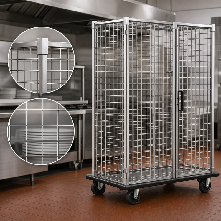 Product image #3 for QuadTruss Stainless Steel Security Cage with Dolly Truck