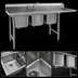 Thumbnail image #3 for Eagle Group 414 Series Coved Corner Three-Compartment Sink with 24-Inch Right Drainboard
