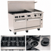 Thumbnail image #3 for Vulcan Endurance 60-Inch Gas Restaurant Range with 6 Open Burners, 24-Inch Manual Griddle, and 2 Standard Ovens