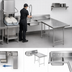Thumbnail image #3 for Advance Tabco DTS-D70-144R L-Shaped Right-Hand Dish Table with Landing and Pre-Rinse Sink, 143 Inch