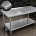 Thumbnail image #3 for John Boos Stallion Stainless Steel Work Table, 120 Inch W x 24 Inch D, 1-1/2 Inch Rear Up-Turn, Adjustable Undershelf