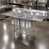 Thumbnail image #3 for Eagle Spec-Master FN Series Coved Corner Two-Compartment Stainless Steel Sink with 36-Inch Left Drainboard