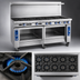 Thumbnail image #3 for Imperial Pro Series 72-Inch Commercial Gas Range with 12 Open Burners, Standard Oven, and Open Cabinet Base