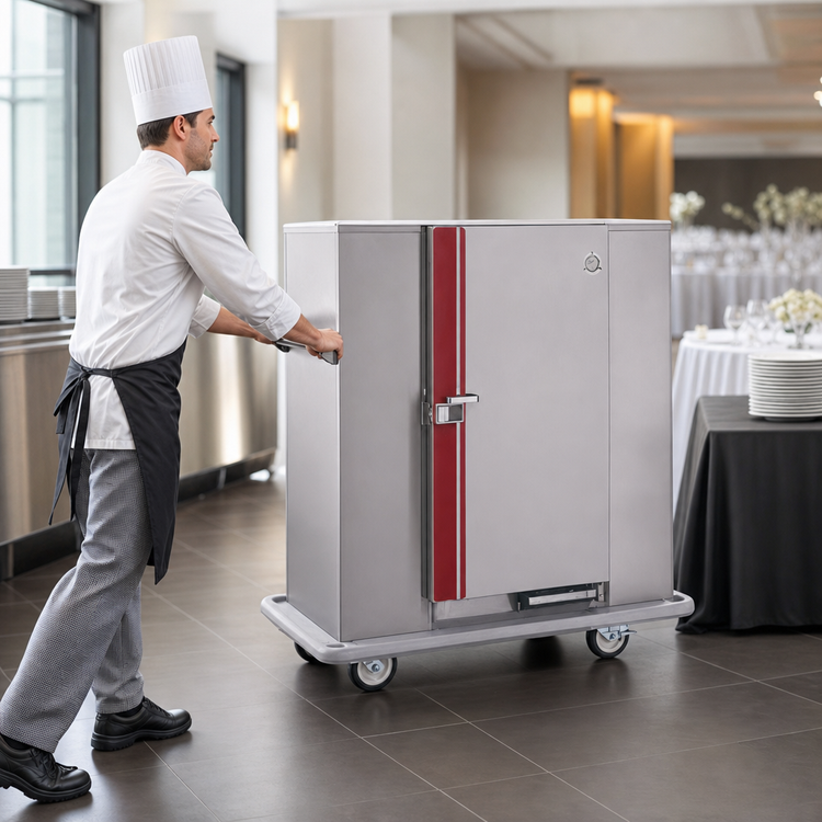 Product image #3 for Classic Carter Mobile Insulated Electric Banquet Holding Cabinet, Single Door, 120 Covered Plates