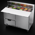Thumbnail image #4 for Beverage-Air 48-Inch Two-Section Sandwich Prep Table Refrigerator with 12-Pan Top, 2 Drawers, and 1 Door