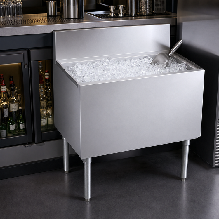 Product image #3 for Krowne Royal Series 30-Inch Stainless Steel Underbar Ice Bin and Cocktail Unit, 122-lb. Ice Capacity