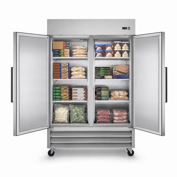 Product image #3 for Arctic Air AF49 Two-Section 54-Inch Reach-In Freezer, 49 Cu. Ft., Stainless Steel, Bottom-Mounted Self-Contained