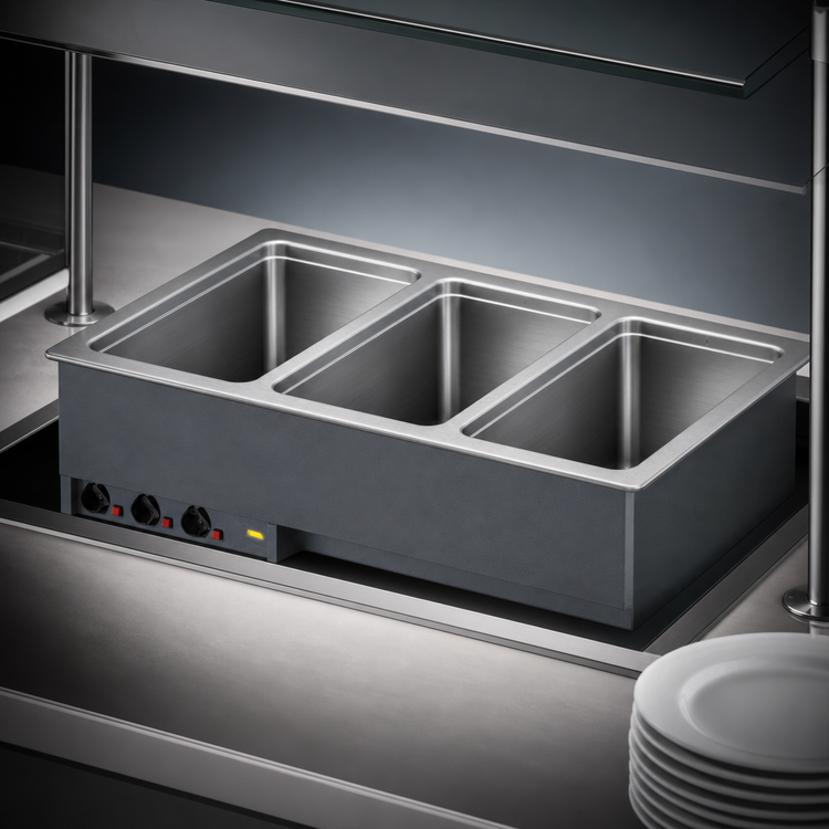 Product image #3 for Vollrath 3-Well Drop-In Electric Hot Food Well with Auto-Fill and Thermostatic Controls
