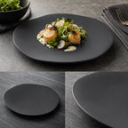 Thumbnail image #3 for CFS Brands Ridge 5310438 9-Inch Freeform Rimless Melamine Plate, Slate, Matte Finish Case of 12