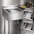 Thumbnail image #3 for Eagle Group 1800 Series B2CT-16D-18 Underbar Cocktail Unit, 16-Inch Deep Insulated Ice Bin, 6 Bottle Wells, No Cold Plate, 24 x 20 Inches