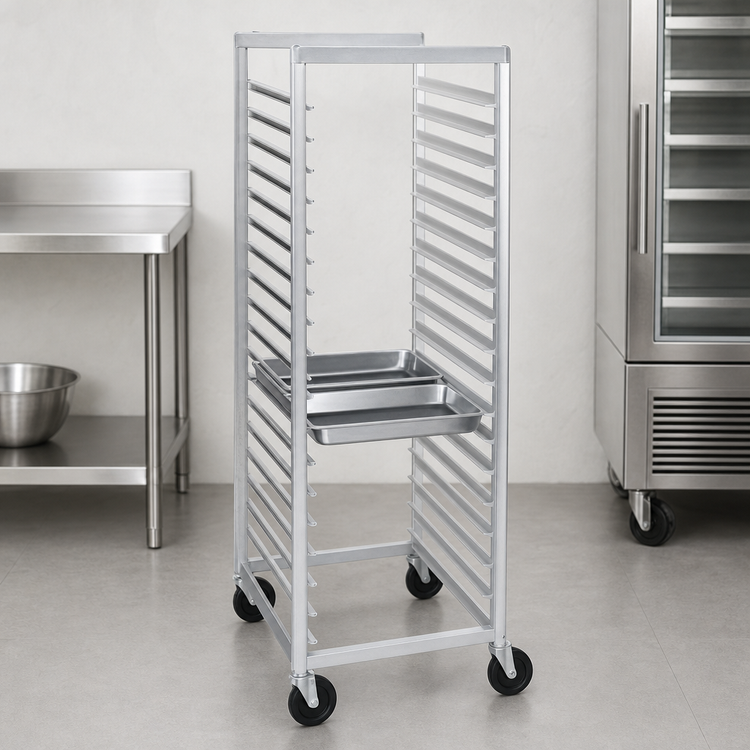 Product image #3 for Channel Standard Series Aluminum 12 x 20 Steam Table Pan Rack, 64-Inch Tall, Side Load, 22-Pan Capacity