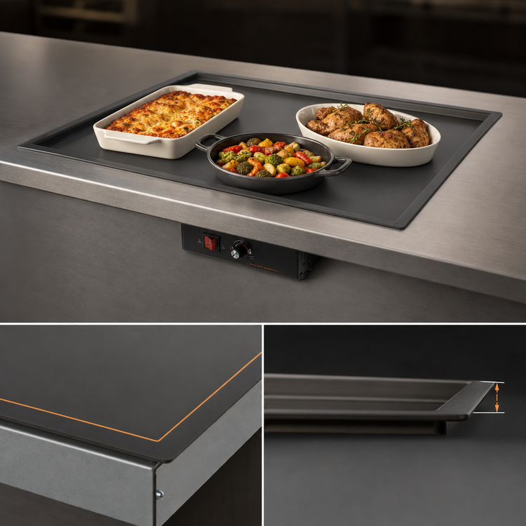 Product image #3 for Hatco Glo-Ray Built-In Rectangular Heated Shelf with Recessed Top, 43.5" x 21"