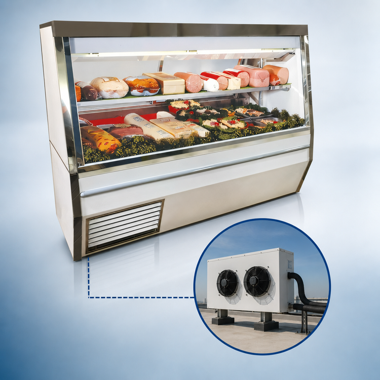 Product image #3 for Howard-McCray 34N Series Double Duty Remote Deli Meat & Cheese Service Case, 120 Inch, Stainless Steel, LED Lighting