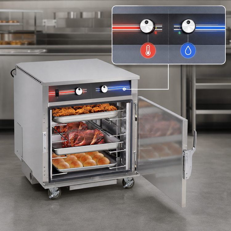 Product image #4 for FWE Clymate IQ Single-Section Mobile Undercounter Humidified Heated Cabinet with 4 Pair Universal Tray Slides