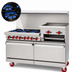 Thumbnail image #3 for American Range 72-Inch Gas Restaurant Range with 8 Open Burners, 24-Inch Raised Griddle/Broiler, Standard Oven, and Storage Base