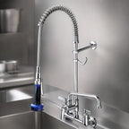 Thumbnail image #3 for T&S Brass B-0133-12ACRB8T Wall-Mount Pre-Rinse Unit with Add-On Faucet, 8-Inch Centers, 12-Inch Swing Spout, 44-Inch Hose