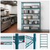 Thumbnail image #3 for EagleGard 5-Tier Stationary Starter Wire Shelving Unit, 42W x 21D x 74H, QuadTruss Shelves, Blue-Green Hybrid Epoxy