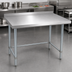 Thumbnail image #3 for BK Resources 60-Inch x 18-Inch Open Base Stainless Steel Work Table with 1-1/2-Inch Rear Riser
