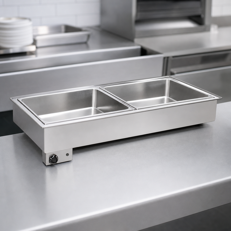 Product image #3 for Atlas Metal WH-2 Electric Drop-In Bain-Marie Hot Food Well, 2-Pan, Wet/Dry Operation